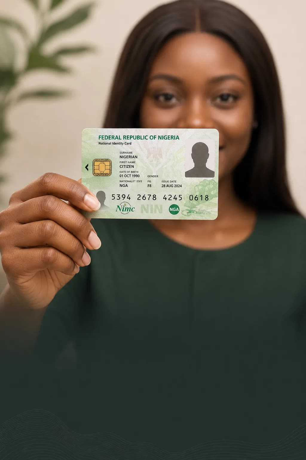 National Identification Number (NIN) Support in Rome card background