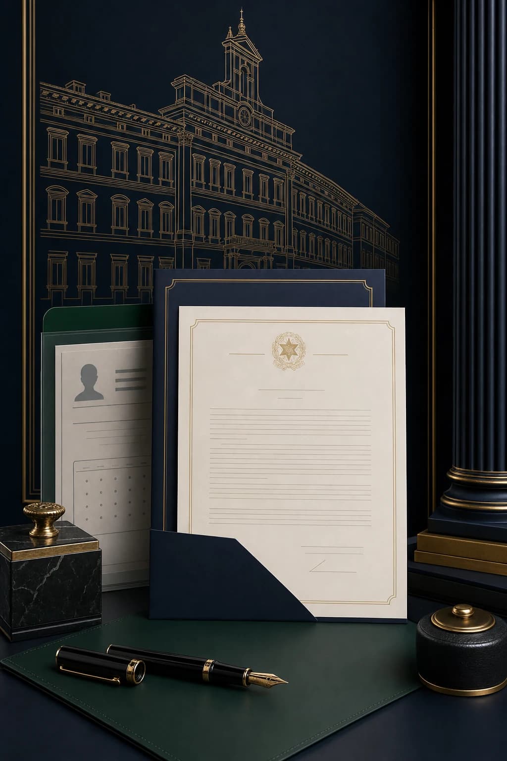 Citizenship Letter to Questura card background